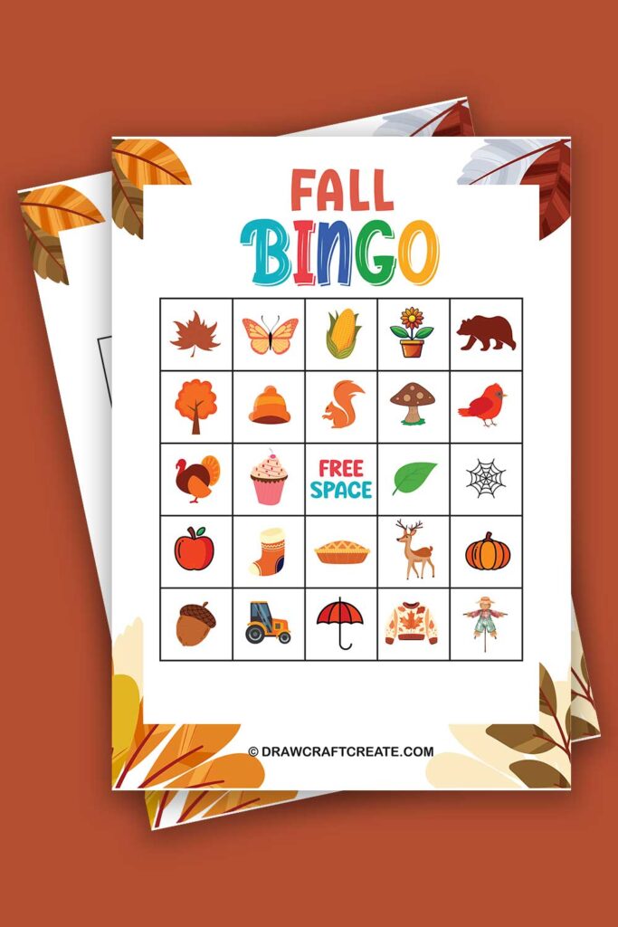 Free Printable Fall Bingo Cards Draw Craft Create