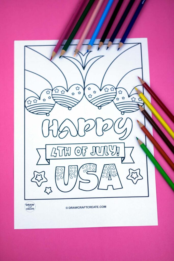 4th July Coloring Page Star