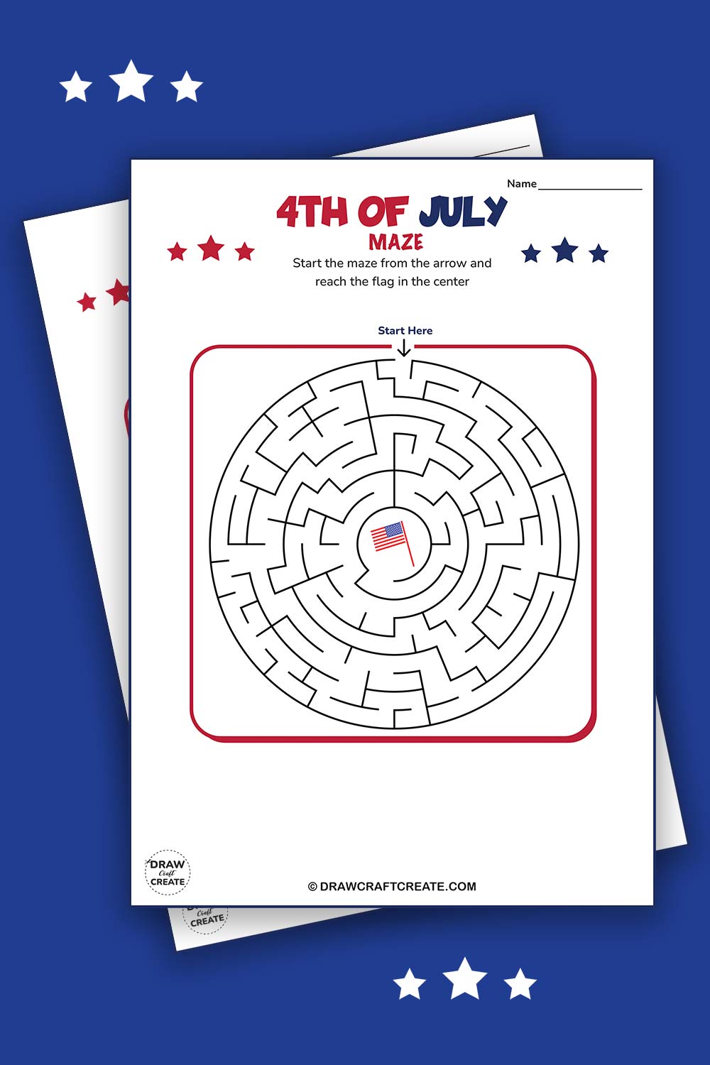 4th of july maze printable