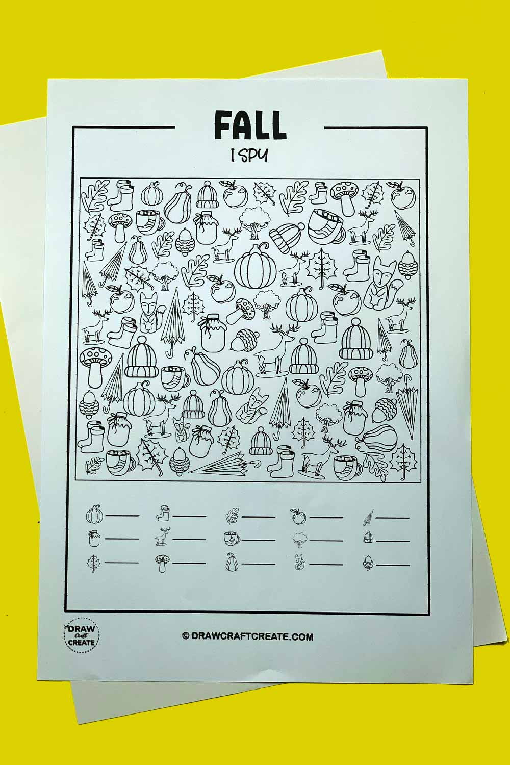 Free Printable Fall I Spy Game - Draw Craft Create