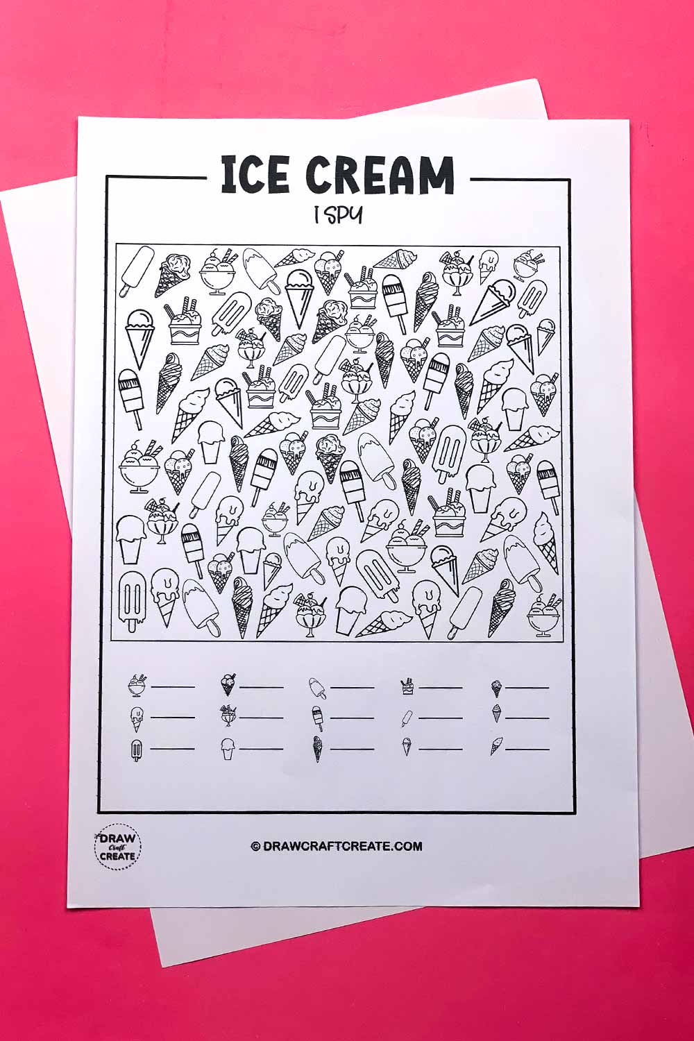 Free Printable Ice Cream I Spy