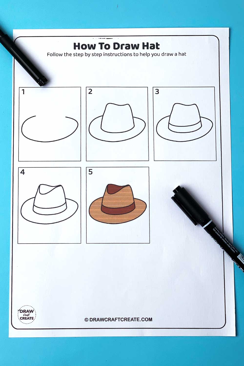 How to draw a hat