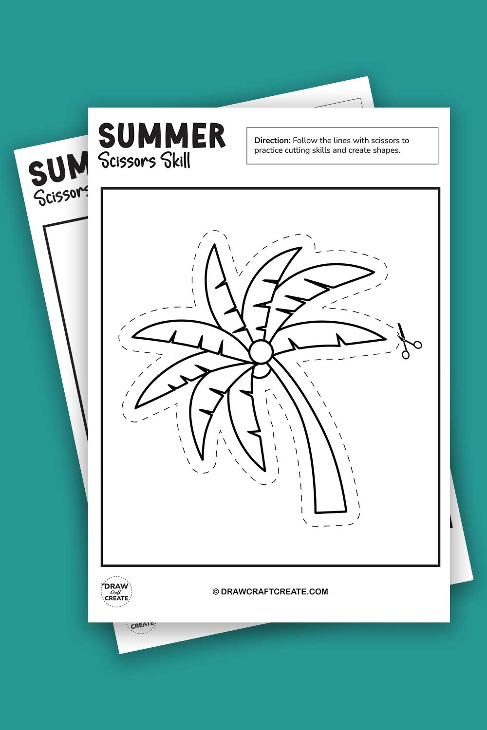 Printable Summer Scissors Skill