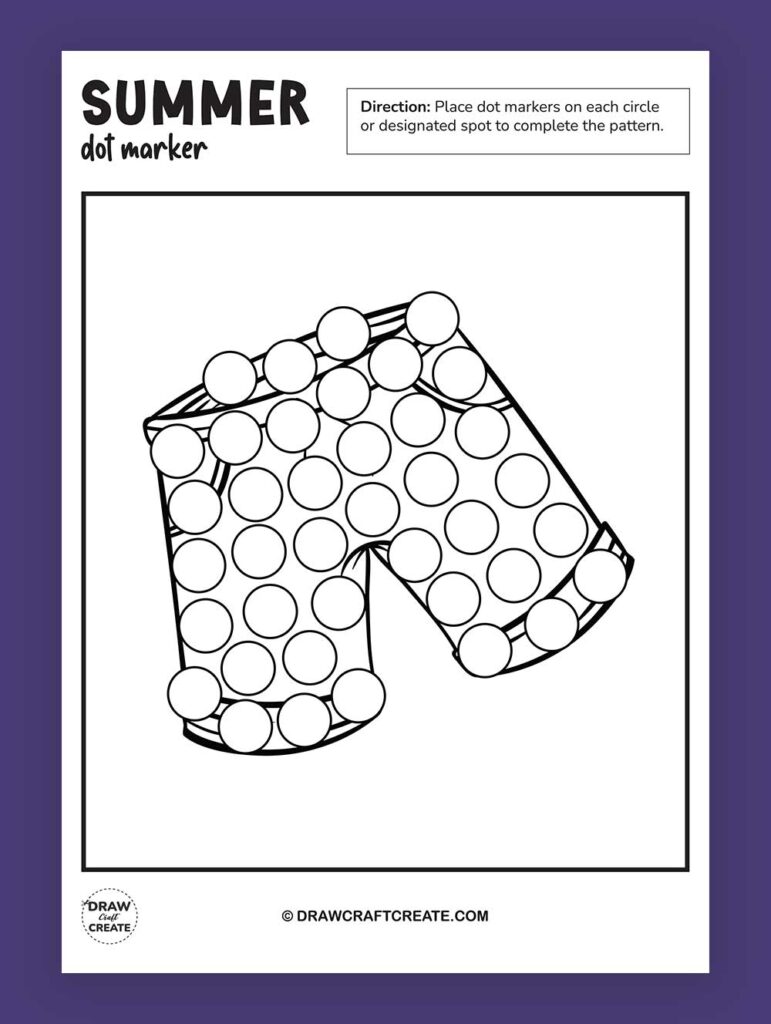 Summer Dot Marker Printables - pant