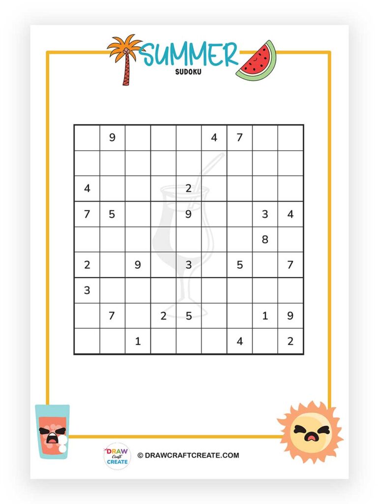 Summer Sudoku Printable