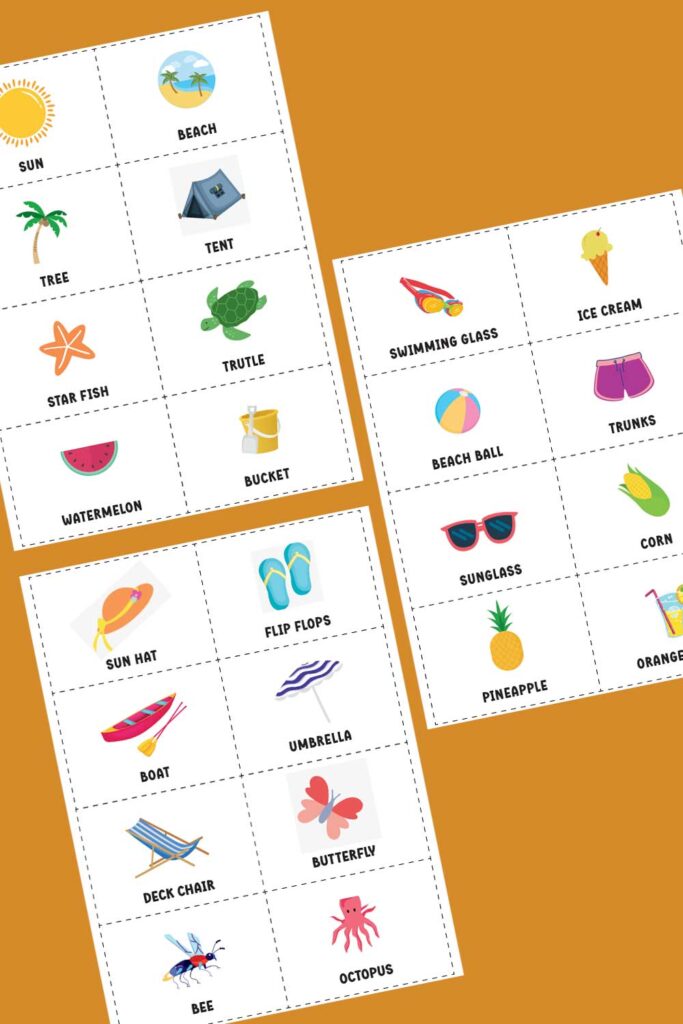 free printable summer bingo card