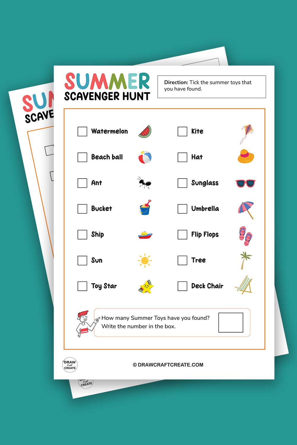 free printable summer scavenger hunt