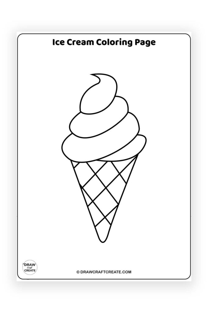 ice cream colroing page