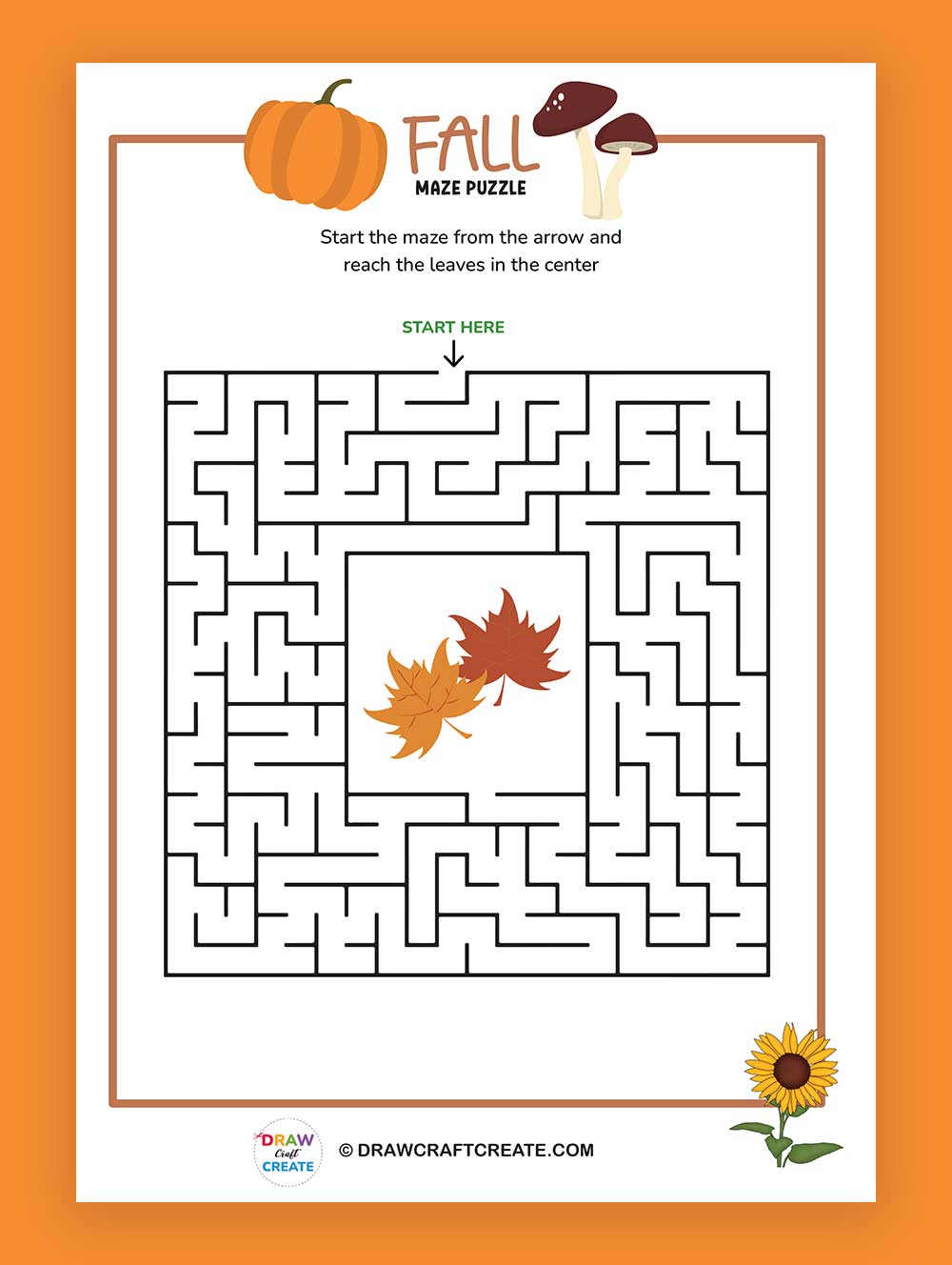 Free Printable Fall Maze - Draw Craft Create