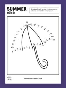Free Printable Summer Dot To Dot - Draw Craft Create