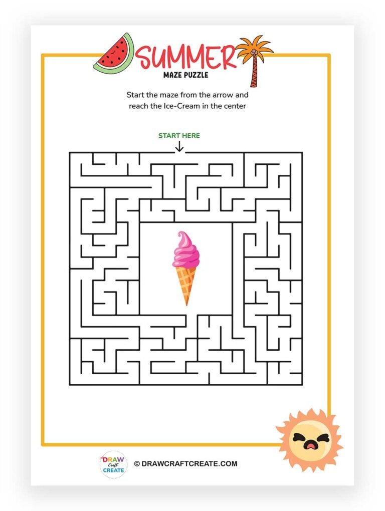 12 Free Printable Summer Activities and Games - Draw Craft Create