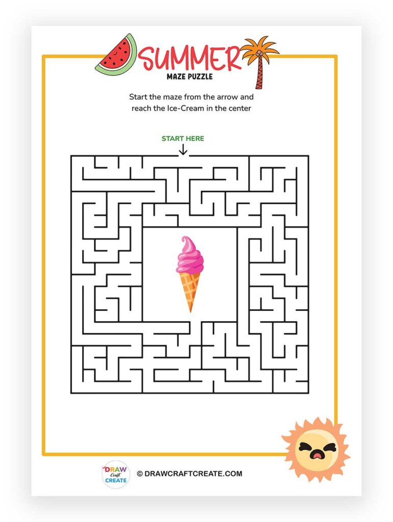 summer maze printable