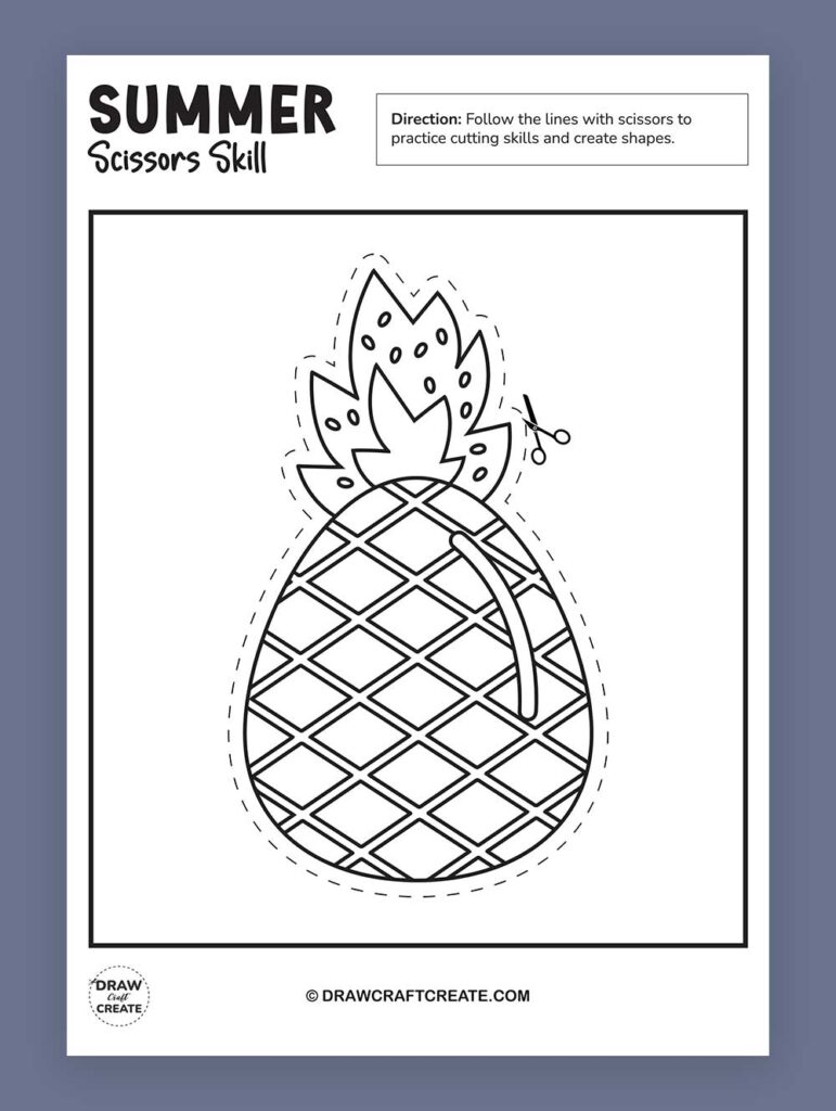 summer scissors skills pineapple