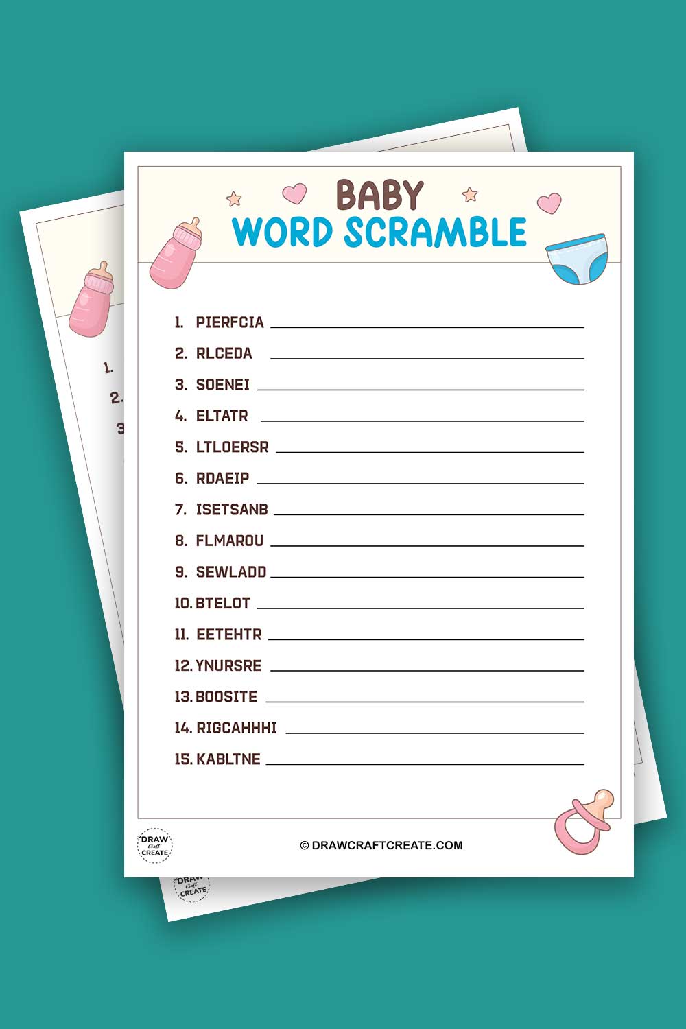 Free Printable Baby Word Scramble