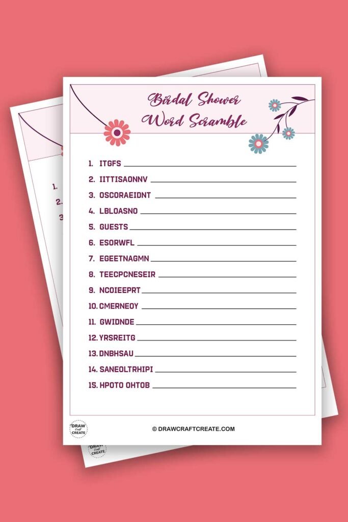 Free Printable Bridal Shower Word - Free Printable Bridal Shower Word Scramble 683x1024