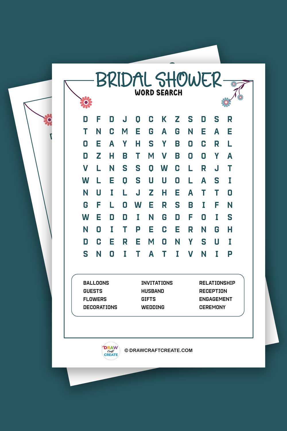 Free Printable Bridal Shower Word Search