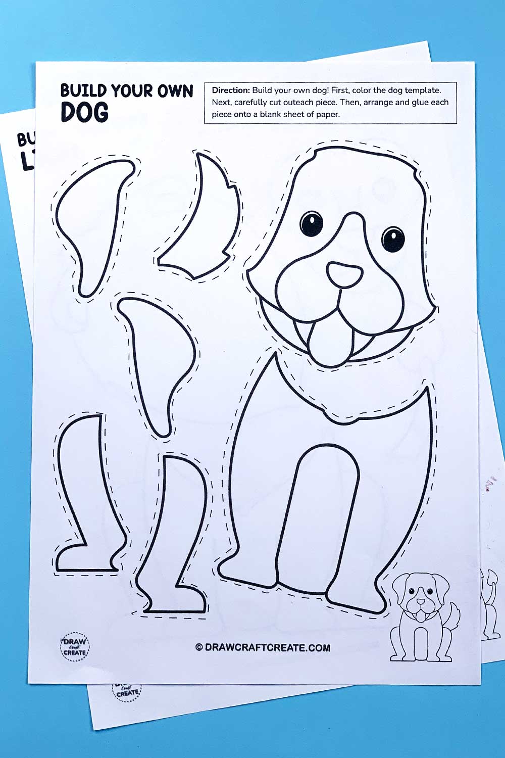 Free Printable Build A Dog Craft