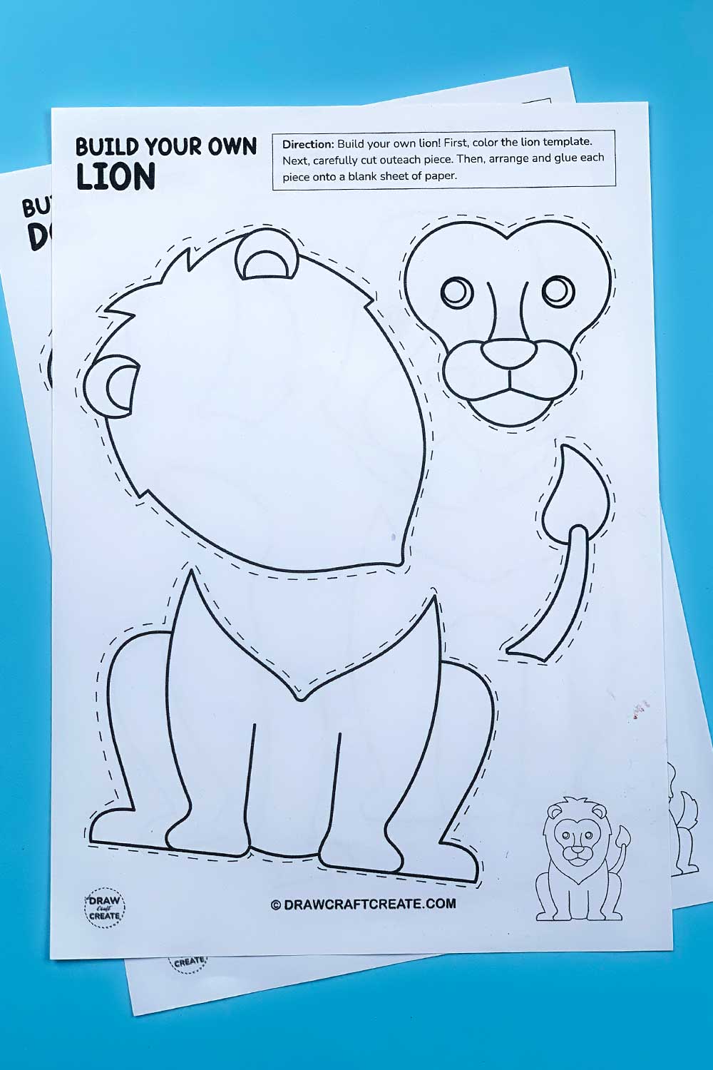 Free Printable Build A Lion Craft