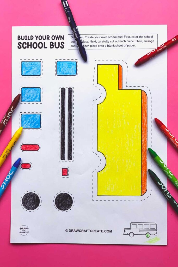 Free Printable Build A School Bus Craft