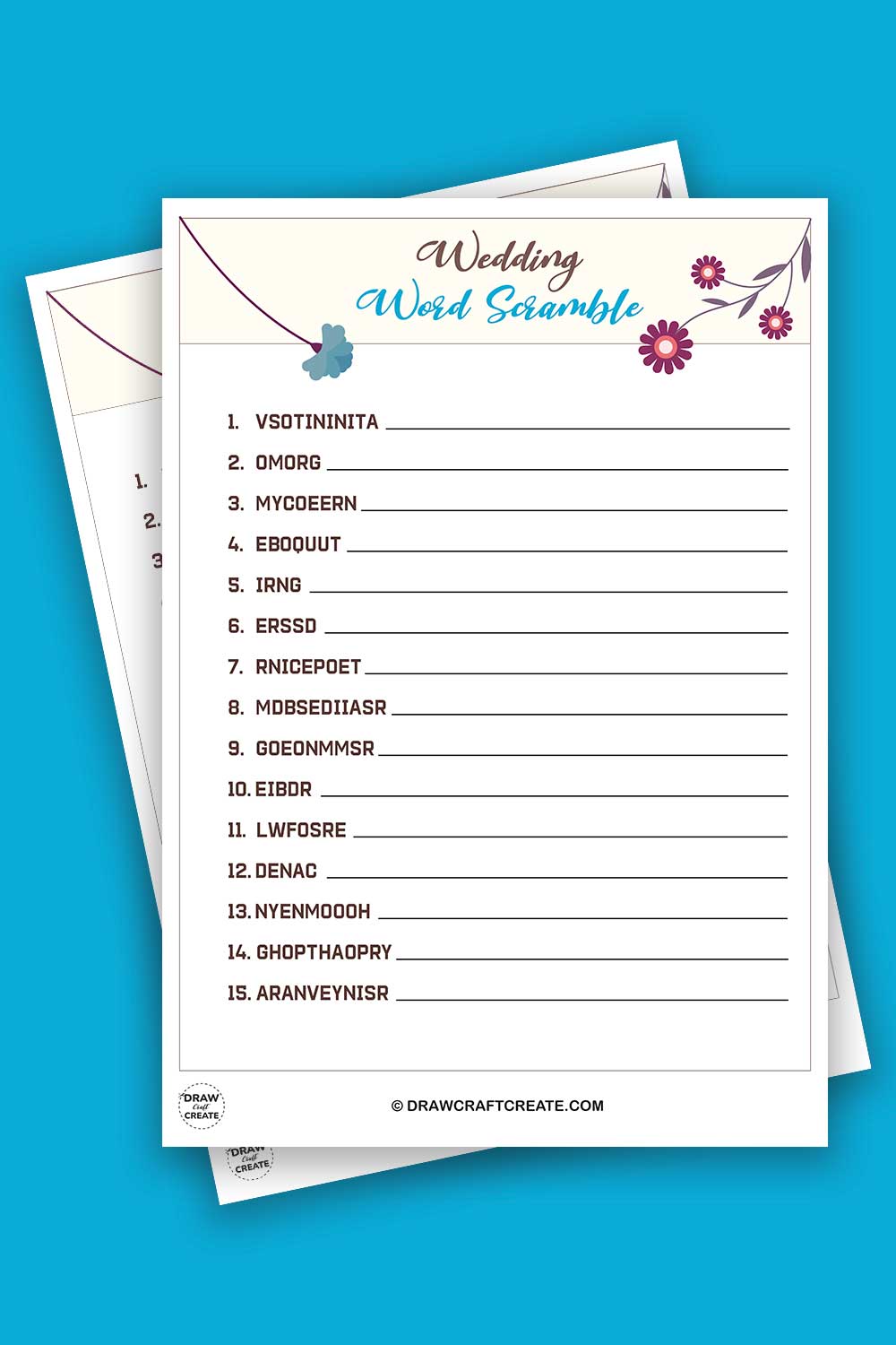 Free Printable Wedding Word Scramble