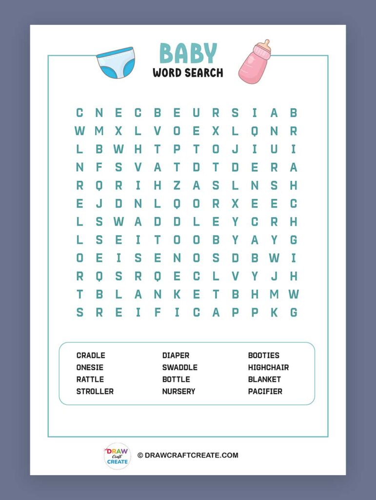 Printable Baby Word Search