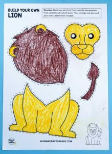Free Printable Build A Lion Craft - Draw Craft Create
