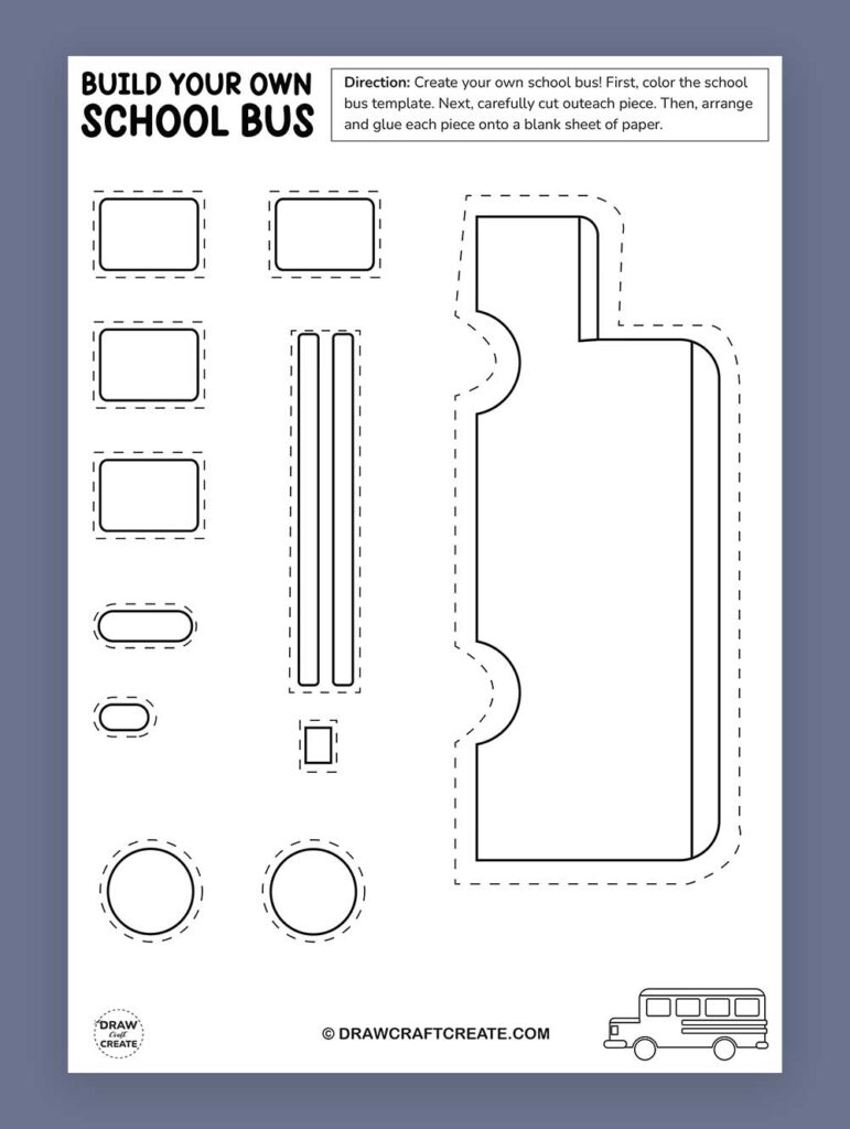 Printable Build A School Bus Craft