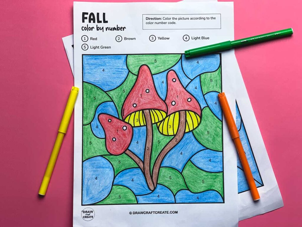 Printable Fall Color By Number