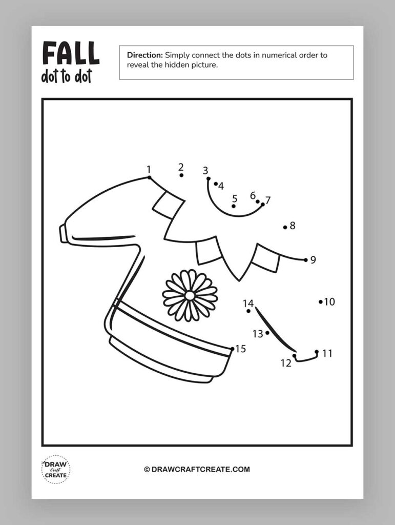 Printable Fall dot to dot sweater