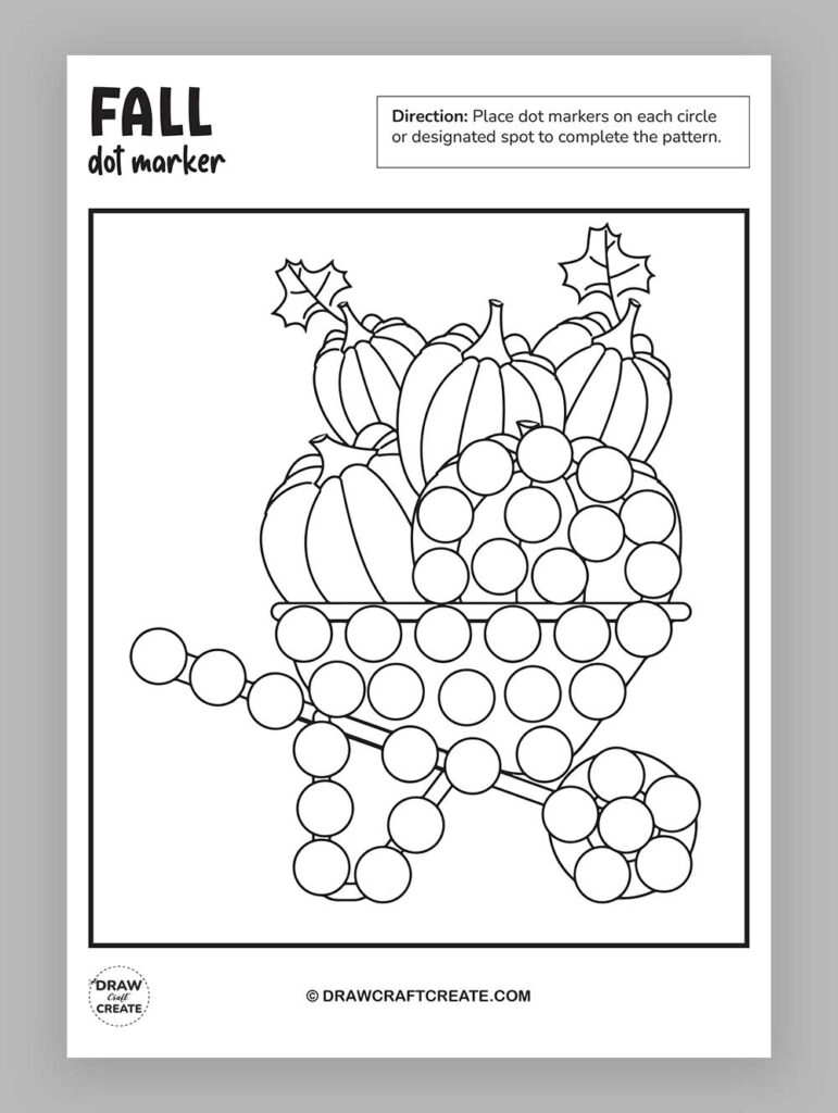 Printable Fall fall dot marker pumkin