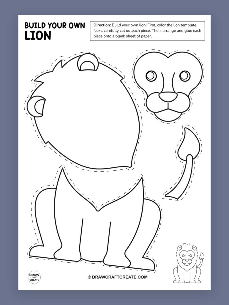 Build Lion Printable