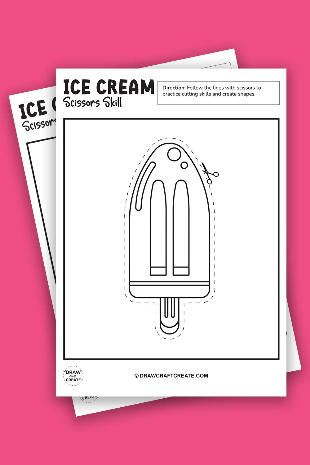 free printable ice cream scissor skills