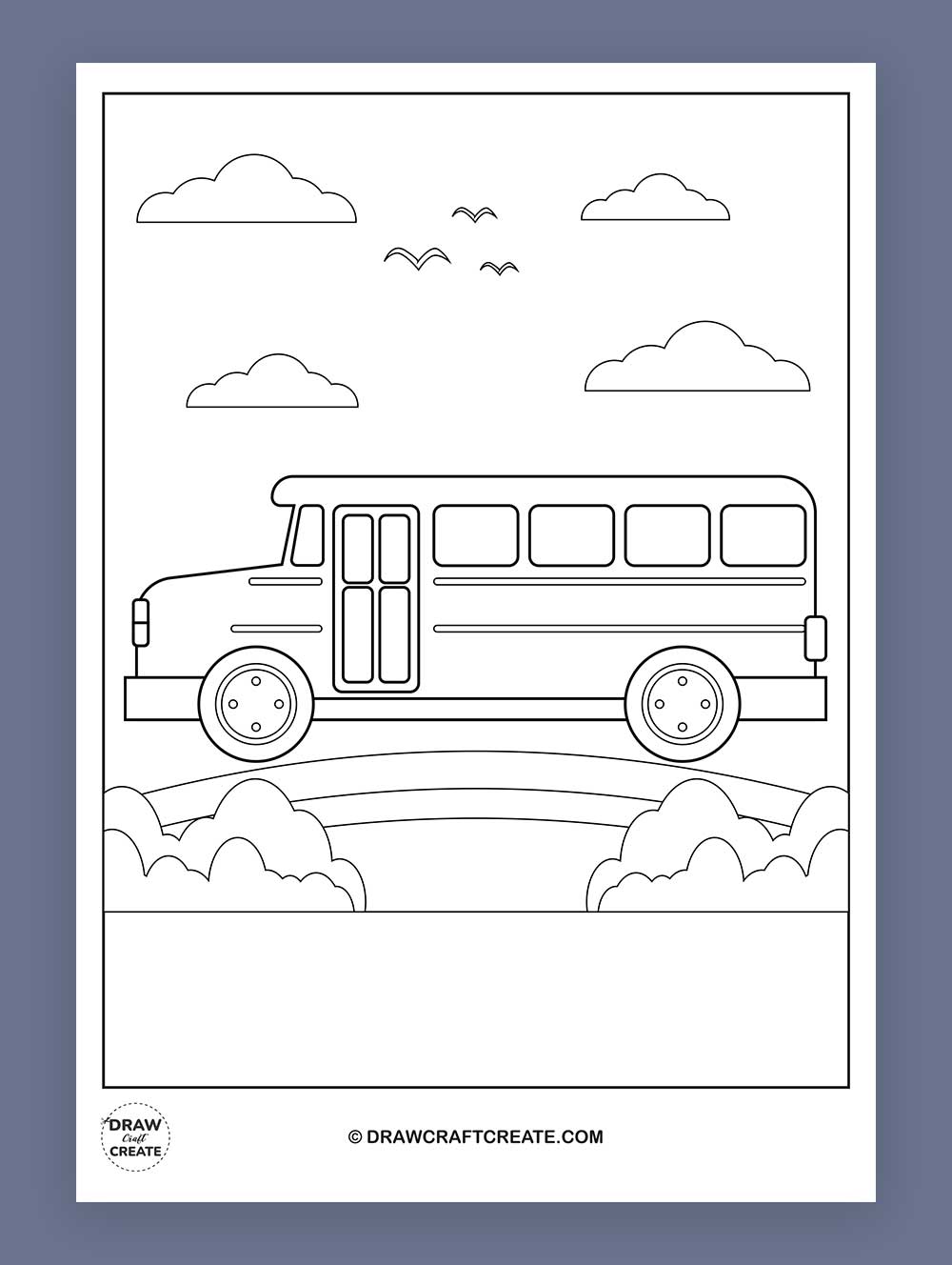 printable back to school coloring bus