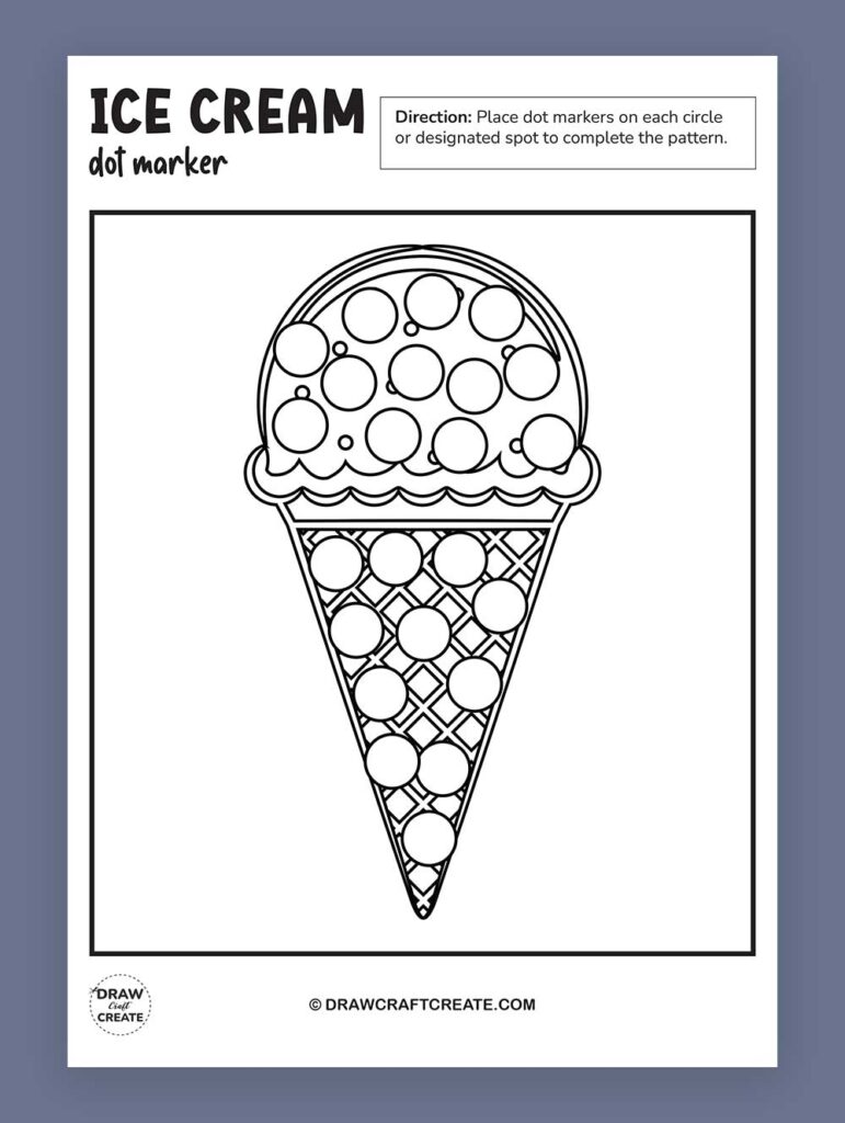 printable ice cream dot marker