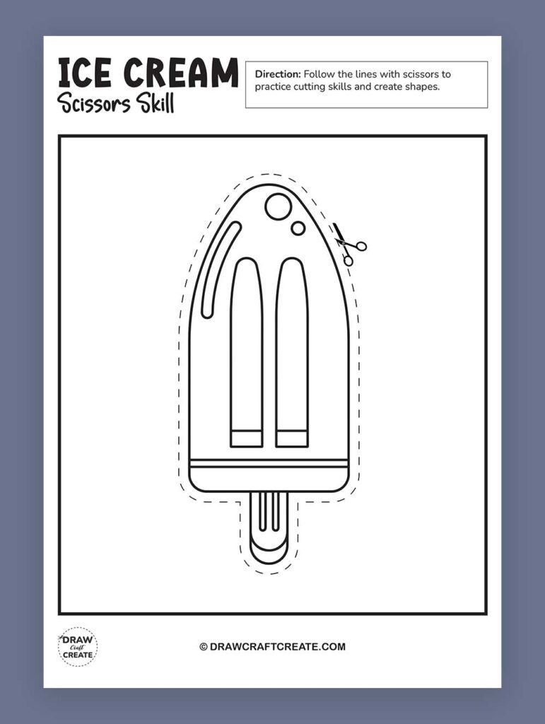 printable ice cream scissor skills