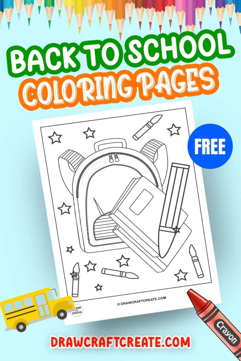 Free Back To School Coloring Pages Printable - Draw Craft Create