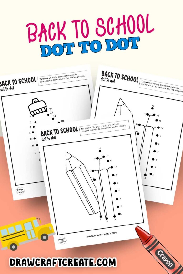 Free Back To School Dot To Dot Printable - Draw Craft Create
