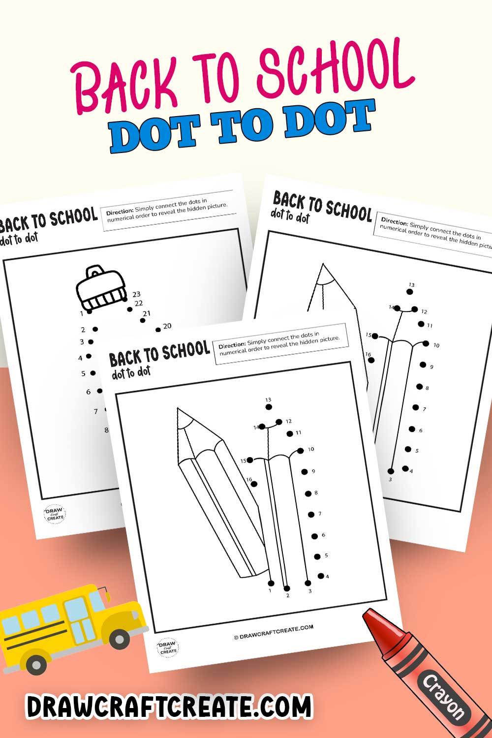 Back To School Dot To Dot Printable