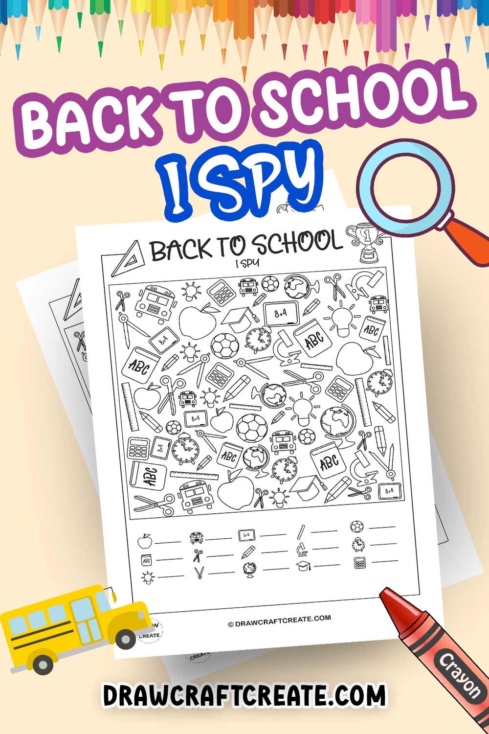 Back To School I Spy Printable