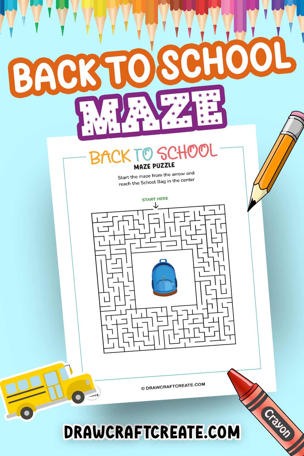 Back To School Maze Printable