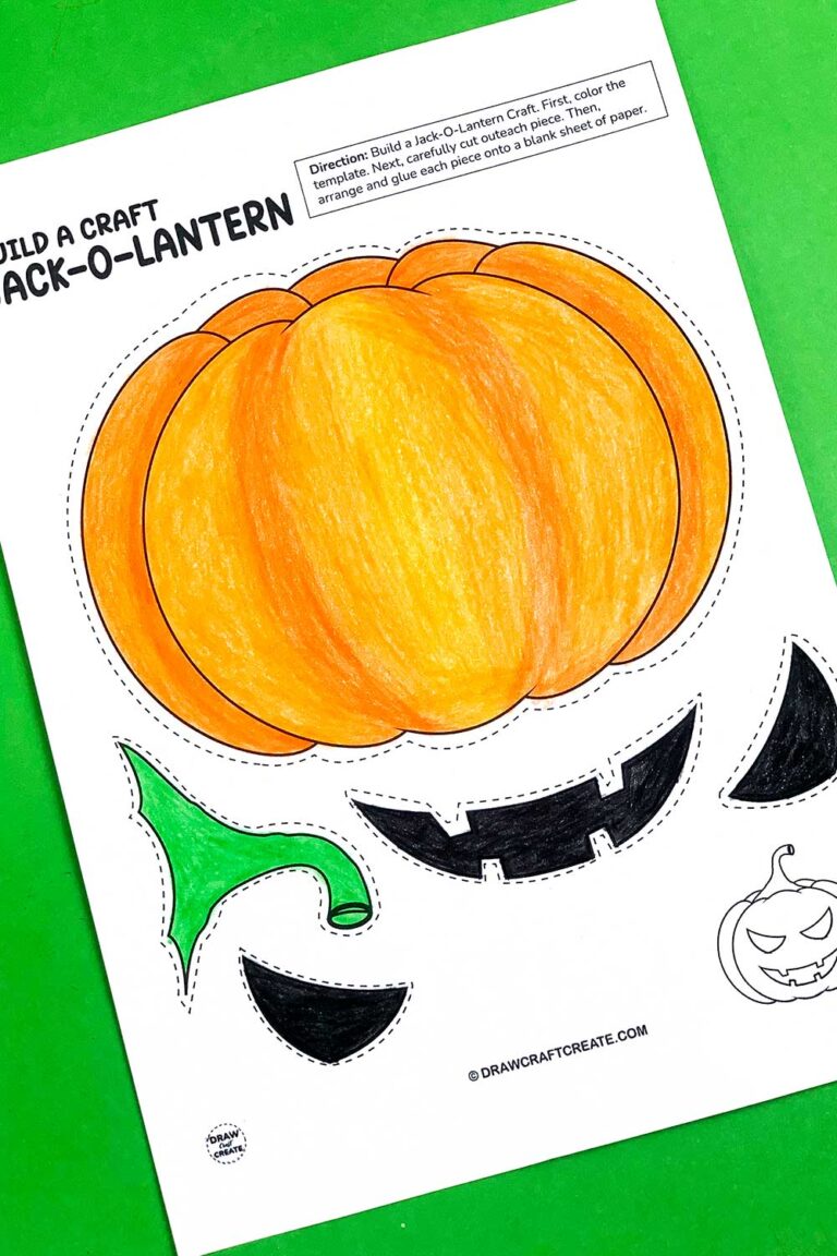 Free Printable Build A Jack O Lantern Craft - Draw Craft Create