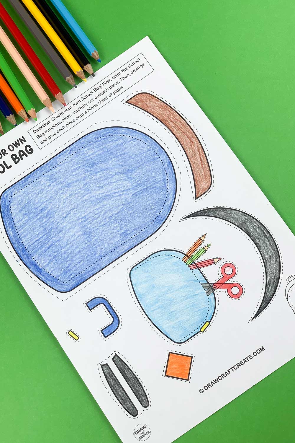 Free Printable Build A School Bag Craft