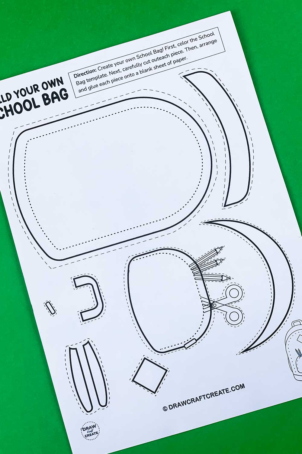 Printable Build A School Bag Craft