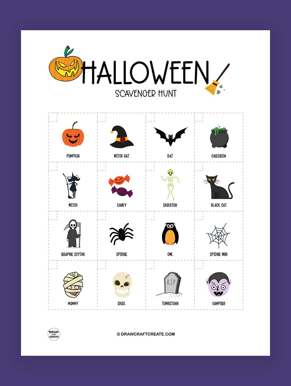 Printable Halloween Scavenger Hunt