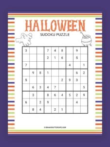 Free Printable Halloween Sudoku Draw Craft Create Free Printable Halloween Sudoku Draw Craft Create