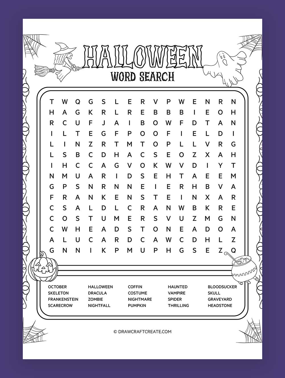 Printable Halloween Word Search