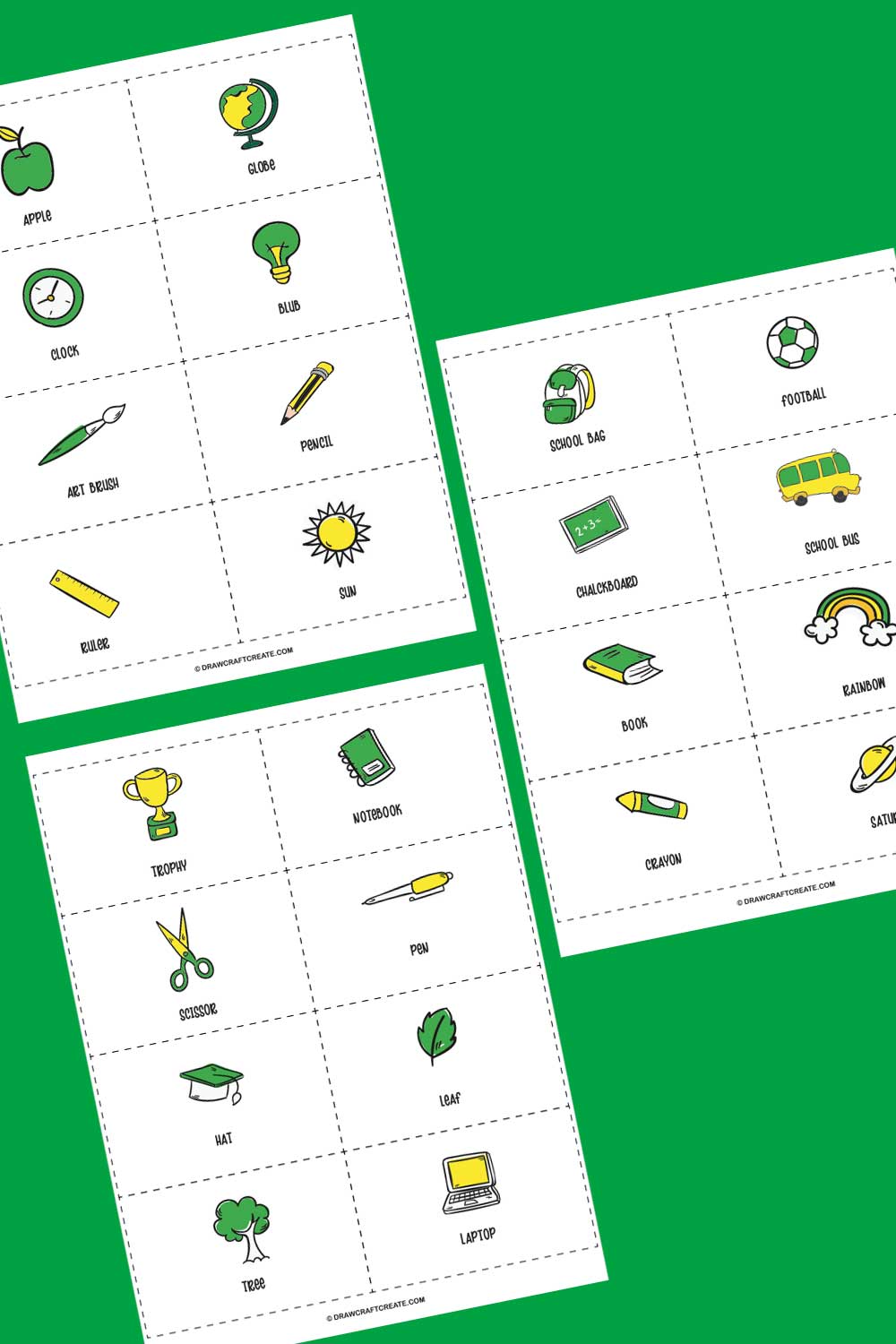 back to school bingo calling cards