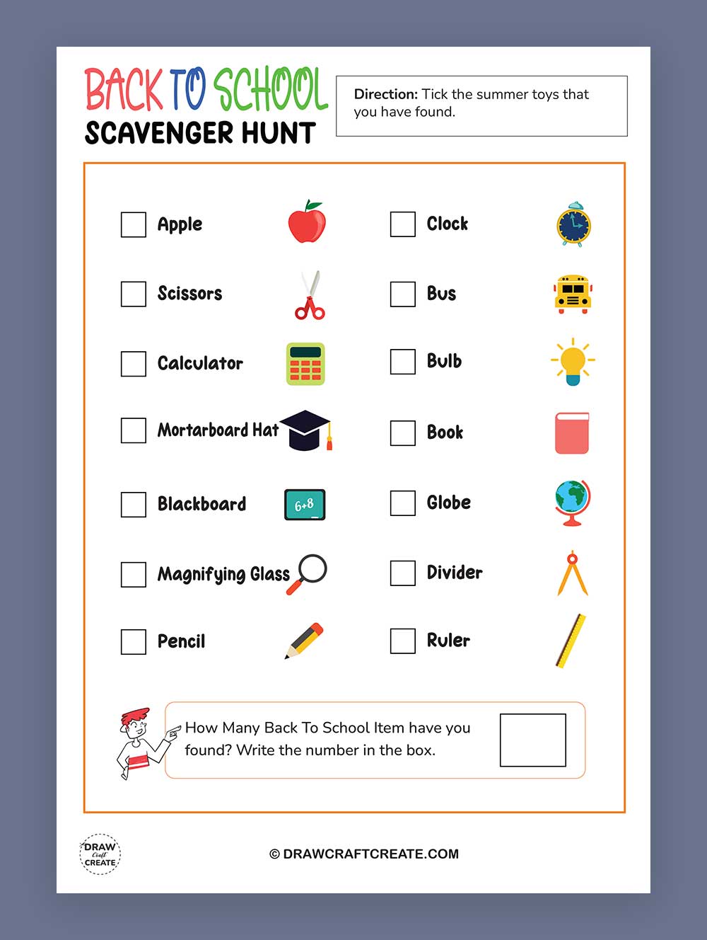 back to school scavenger hunt