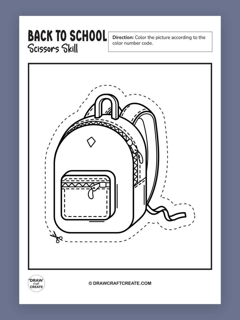 Free Back To School Scissor Skills Printable - Draw Craft Create