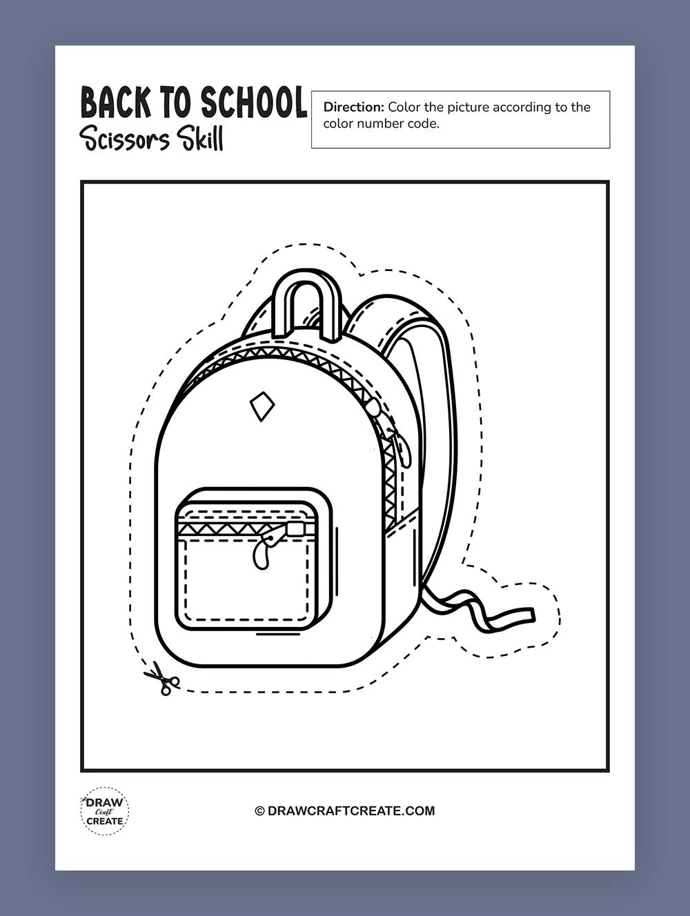 back to school scissor skills bag